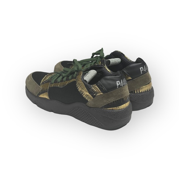 new P448 𖤐 Limited Edition Alex Charm Metallic Leather Sneakers 𖤐 Army 𖤐 40 - Picture 6 of 16